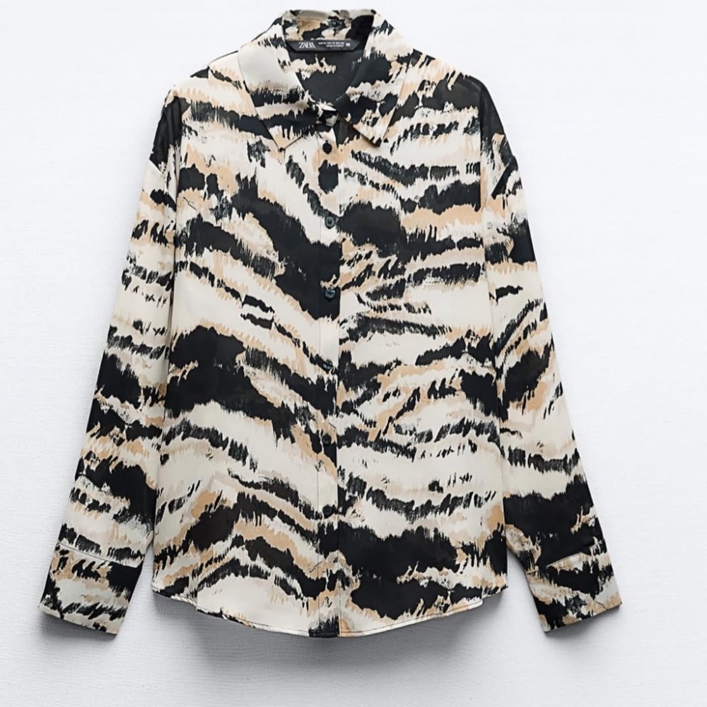 Zara long sleeve button up blouse